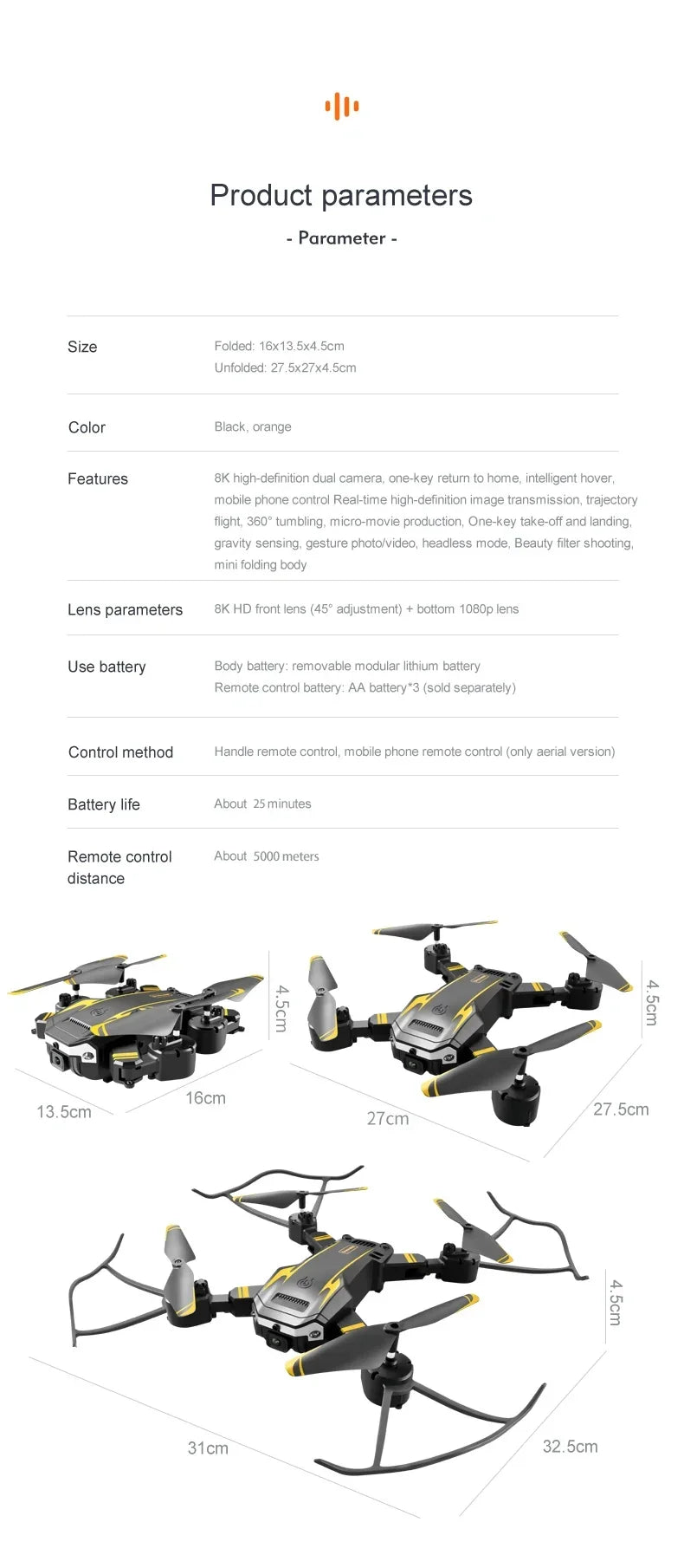 Neue G6 Drohne 8K 5G GPS Professionelle HD 360 ° Luftaufnahmen Dual-Kamera Faltbares Hindernisvermeidung Bürstenloser Quadrocopter 5KM