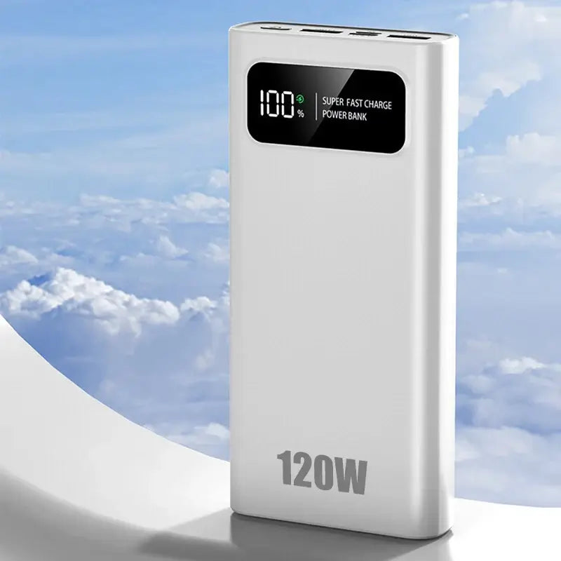 Banco de energía de carga súper rápida Lenove de 120 W, 200 000 mAh, capacidad ultragrande, pantalla digital, banco de energía para batería externa de iPhone