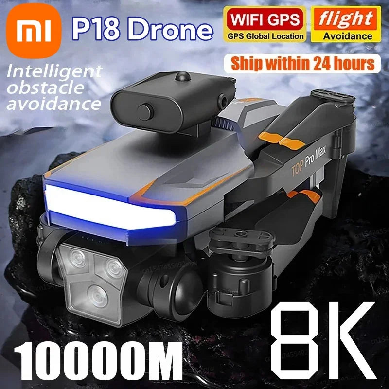 Xiaomi P18 Drohne Bürstenloser Motor 8K 5G HD Dreifachkamera Optische Flusspositionierung GPS Hindernisvermeidung RC Quadcopter Spielzeug Geschenk