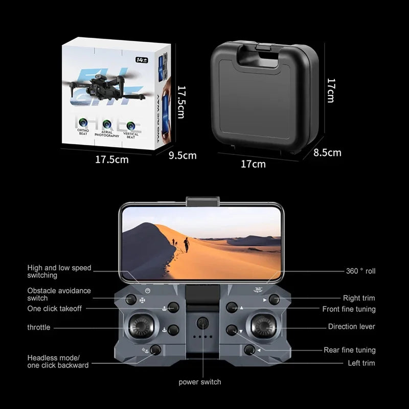 Dron profesional MIJIA K10Max 8K con tres cámaras, gran angular, localización de flujo óptico, evasión de obstáculos, cuadricóptero RC