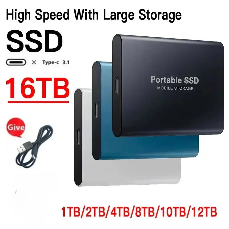 Disco duro externo SSD portátil de 1 TB con interfaz USB 3.0, disco duro de estado sólido SSD original de alta velocidad para almacenamiento en computadoras portátiles o de escritorio