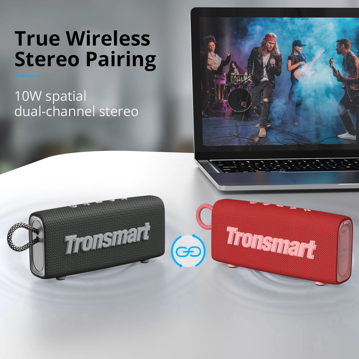 Original Tronsmart Trip Bluetooth 5.3 Lautsprecher Dual-Driver Tragbarer Lautsprecher mit IPX7 Wasserdicht True Wireless Stereo für den Außenbereich