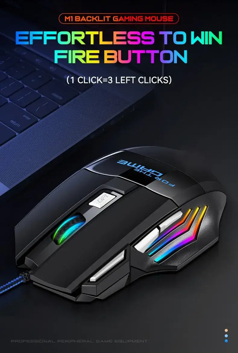 1 PC ITLY Neue Hyperspeed USB-Gaming-Maus RGB-Hintergrundbeleuchtung Ergonomische Spielmäuse 7D Esports Kabelgebundene Maus für Laptop-PC-Gamer