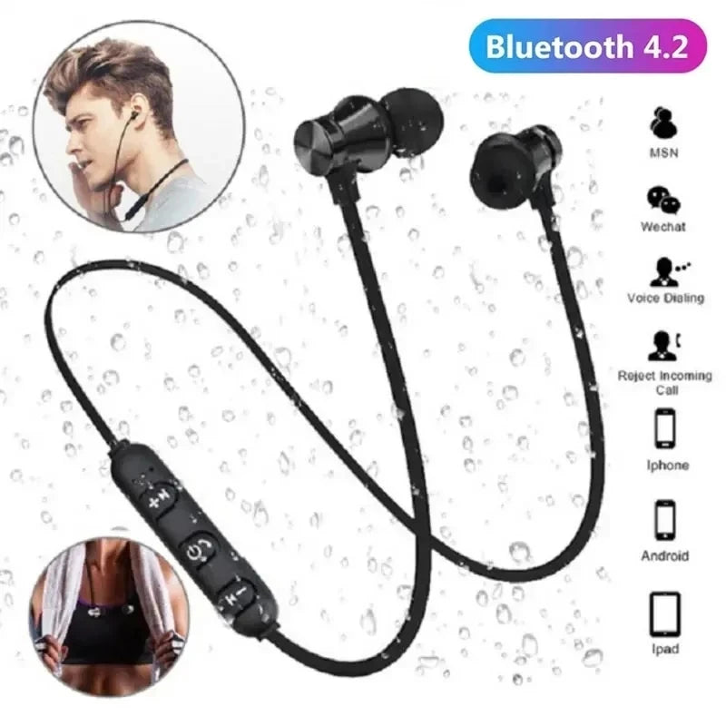 Magnetisches XT-11 Bluetooth 4.2 kabelloses Sport-Headset, wasserdichte Ohrhörer, Nackenbügel-Kopfhörer mit Mikrofon für Samsung-Telefone