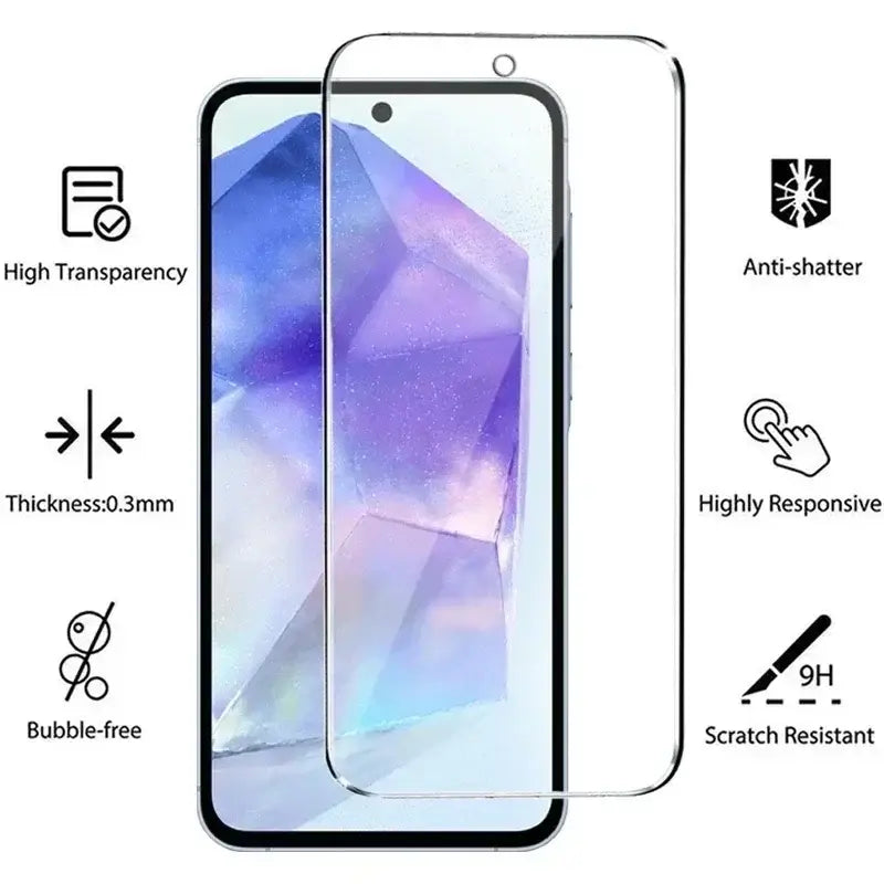 5 uds Protector de pantalla para Samsung A55 A15 A54 A34 A13 A14 A53 A52 A12 A33 A52S A32 A35 A71 A72 A51 A22 S10E S20FE vidrio templado