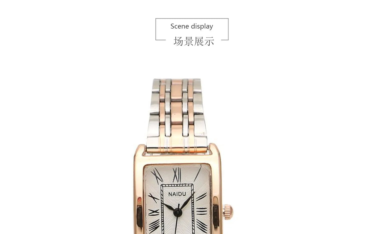 Watches for Women Rectangular Roman Scale Ladies Steel Strap Watch Fashion Trend Thin Strap Quartz Wristwatches Relogio Feminino