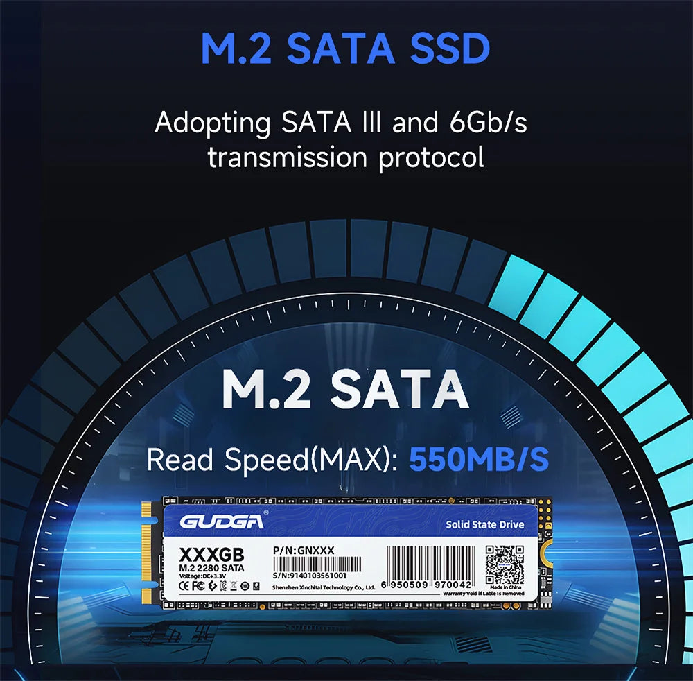 GUDGA SSD 240gb M2 128gb 500gb 1tb SATA NGFF M.2 SSD 2242 2280 256GB 1TB M.2 512GB SSD Internal Hard Drive for Laptop/Desktop/PC