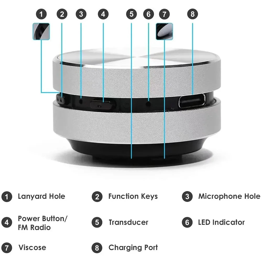 Mini altavoz de conducción ósea con radio FM, compatible con Bluetooth, TWS, estéreo inalámbrico, sonido dual, caja de audio, altavoces Hummingbird