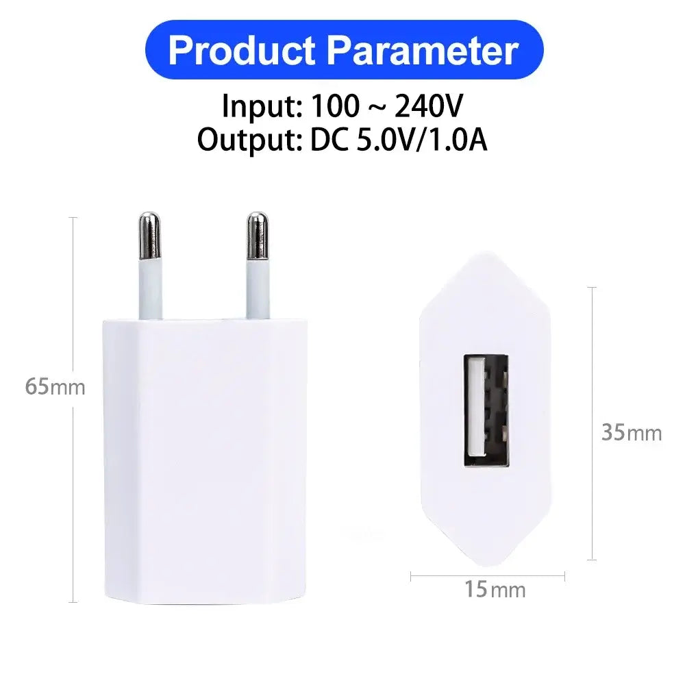 5V 1A USB Charger Travel Wall Charging Head Mobile Phone Charger Adapter Portable EU Plug For iPhone Xiaomi Samsung Huawei