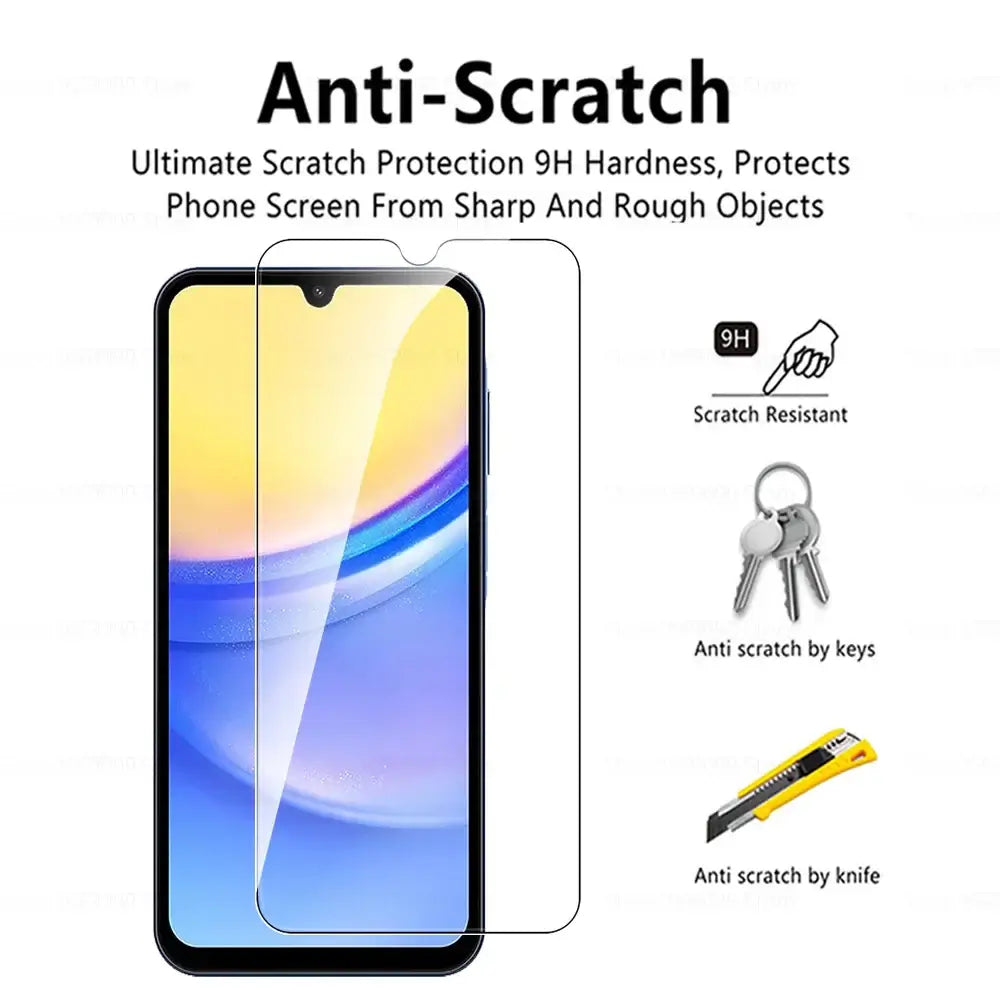 2 protectores de pantalla de vidrio templado para Samsung Galaxy A15 5G, película protectora de seguridad para Samsung A15 4G Galaxy A15