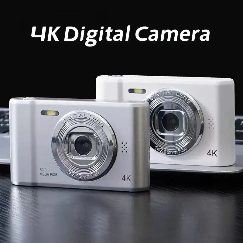 Cámara digital 4K de 50 megapíxeles, cámara para selfies de viaje, cámara HD de 2,4 pulgadas, minicámara para selfies para niños y campus de nivel básico