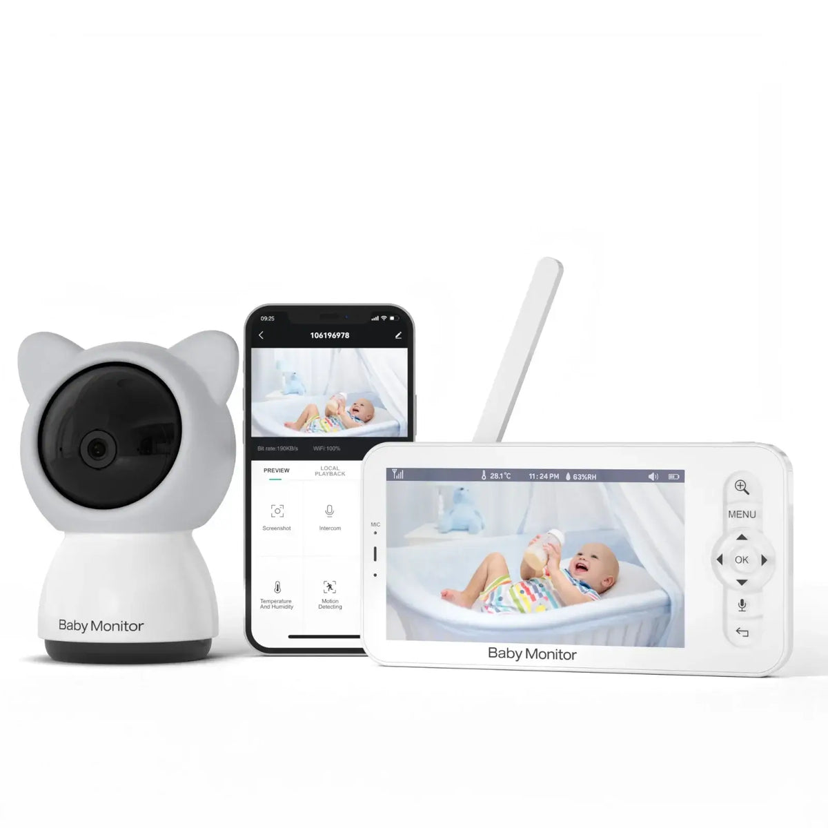 Wifi Baby Monitor Babyphone Video Baby Kamera Bebe Nanny HD 5 Inch LCD Handy APP Steuerung PTZ Lullabies Für Neue geboren