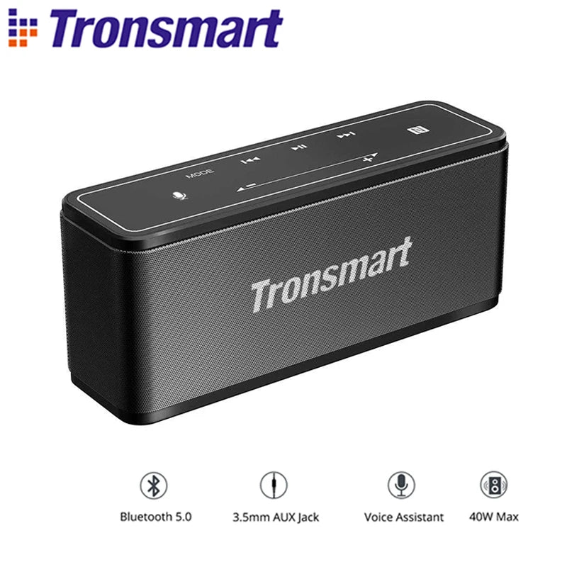 Original Tronsmart Mega Bluetooth-Lautsprecher, 40 W, tragbarer Lautsprecher mit Touch-Control-Soundbar, unterstützt Sprachassistent, NFC, MicroSD