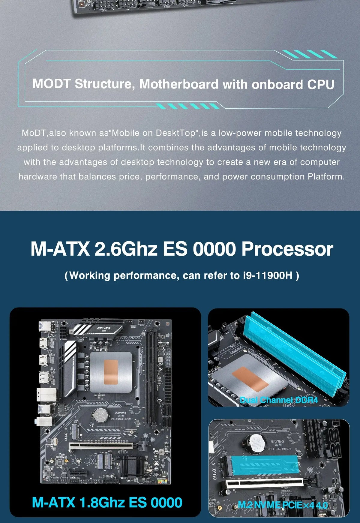 ERYING Gaming-PC-Motherboard i9-Kit mit eingebetteter 11. Core-CPU 0000 ES 2,6 GHz (Produktleistung, siehe i9 11980HK i9 11900H)