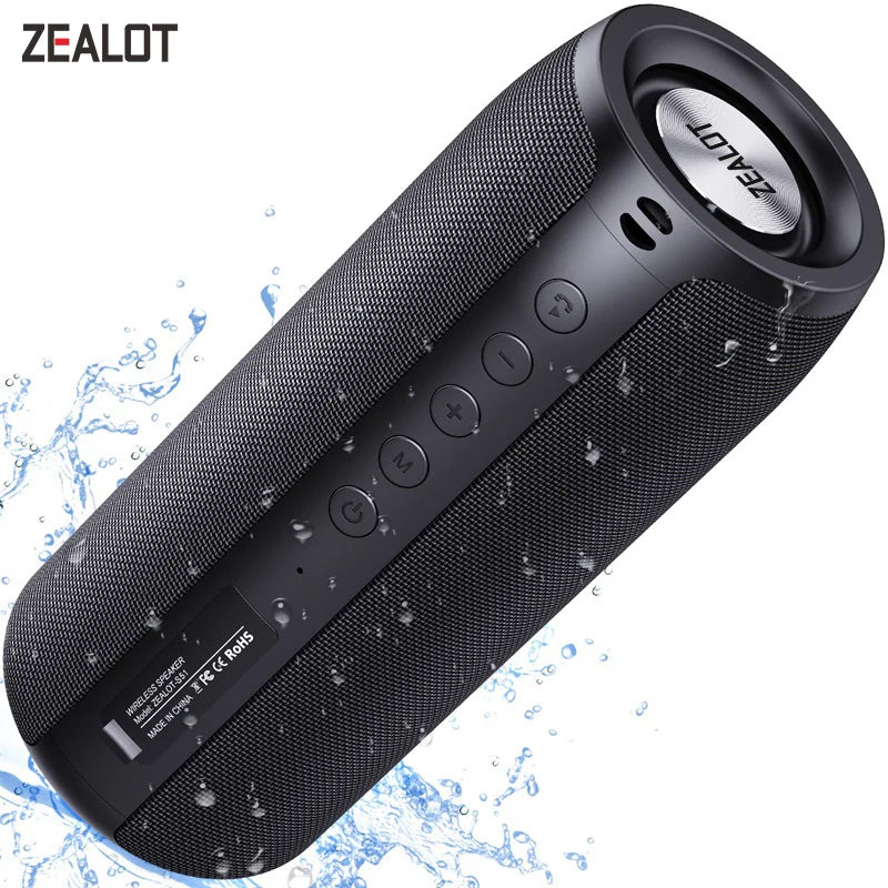 ZEALOT S51 Altavoz Bluetooth Potente Altavoces Inalámbricos de Graves Subwoofer Caja de Sonido Impermeable Soporte TF, TWS, Unidad Flash USB