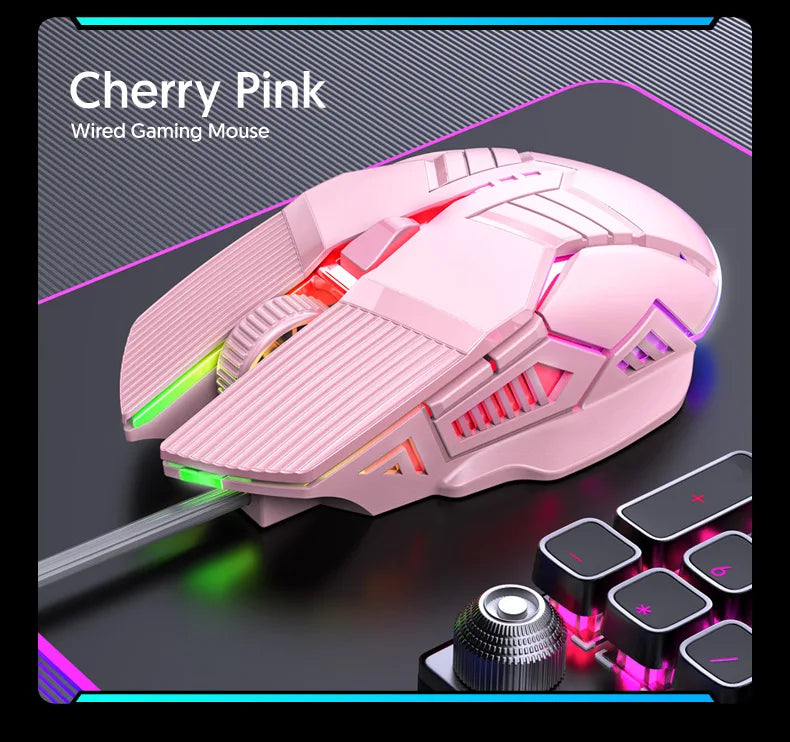 3200DPI Ergonomic Wired Gaming Mouse USB Mouse Gaming RGB Mause Gamer Mouse 6 Button LED Silent Mice for PC Laptop Computer