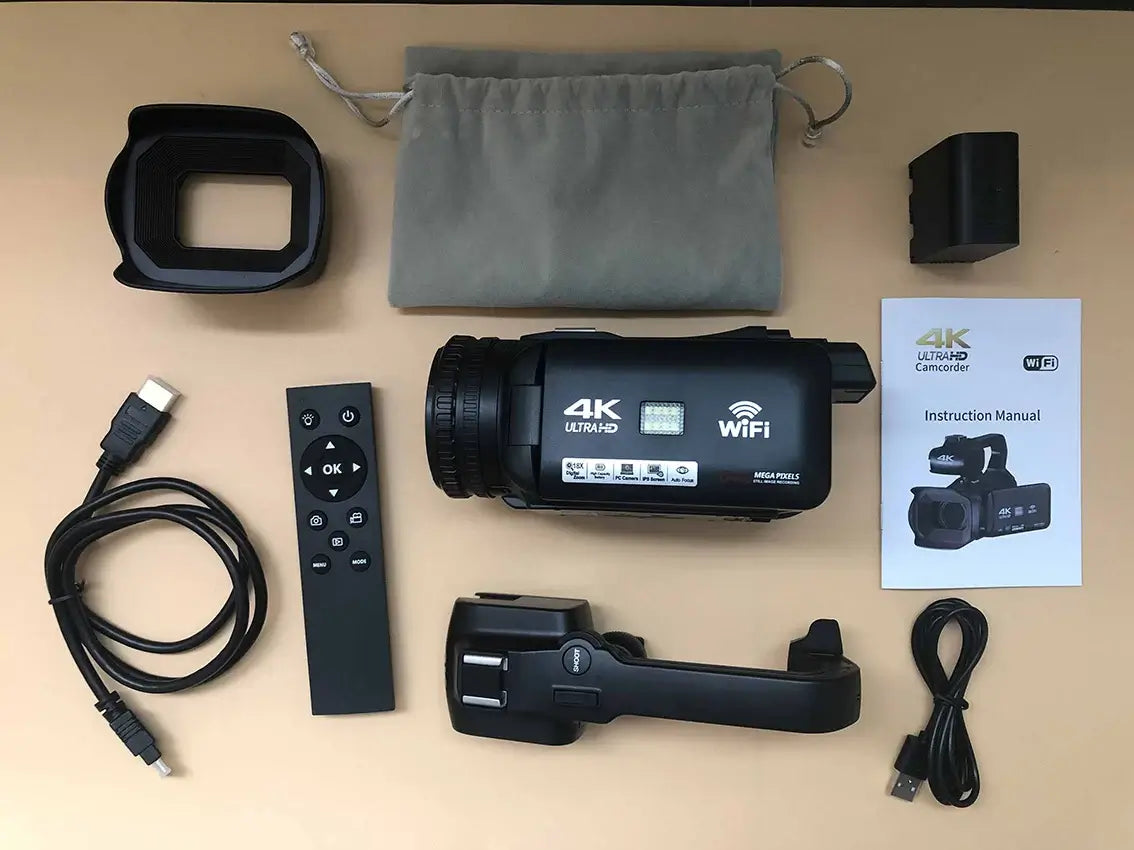 WIFI-Camcorder, 4K-Videokamera, 64 MP, 60 FPS, HD, Autofokus, Vlogging, 4,0-Zoll-Touchscreen, 18-facher Zoom für Live-Streaming