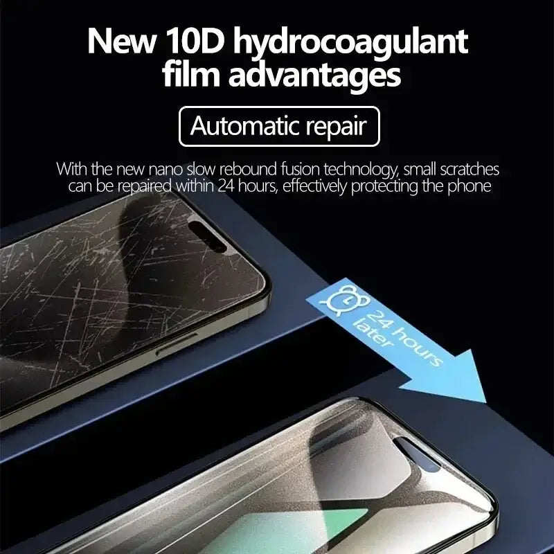 5 protectores de pantalla de hidrogel de cobertura completa para iPhone 13, 12, 11, 14, 15 Pro Max, para iPhone 16 PRO, XR, XS MAX, 7, 8 Plus, no de cristal