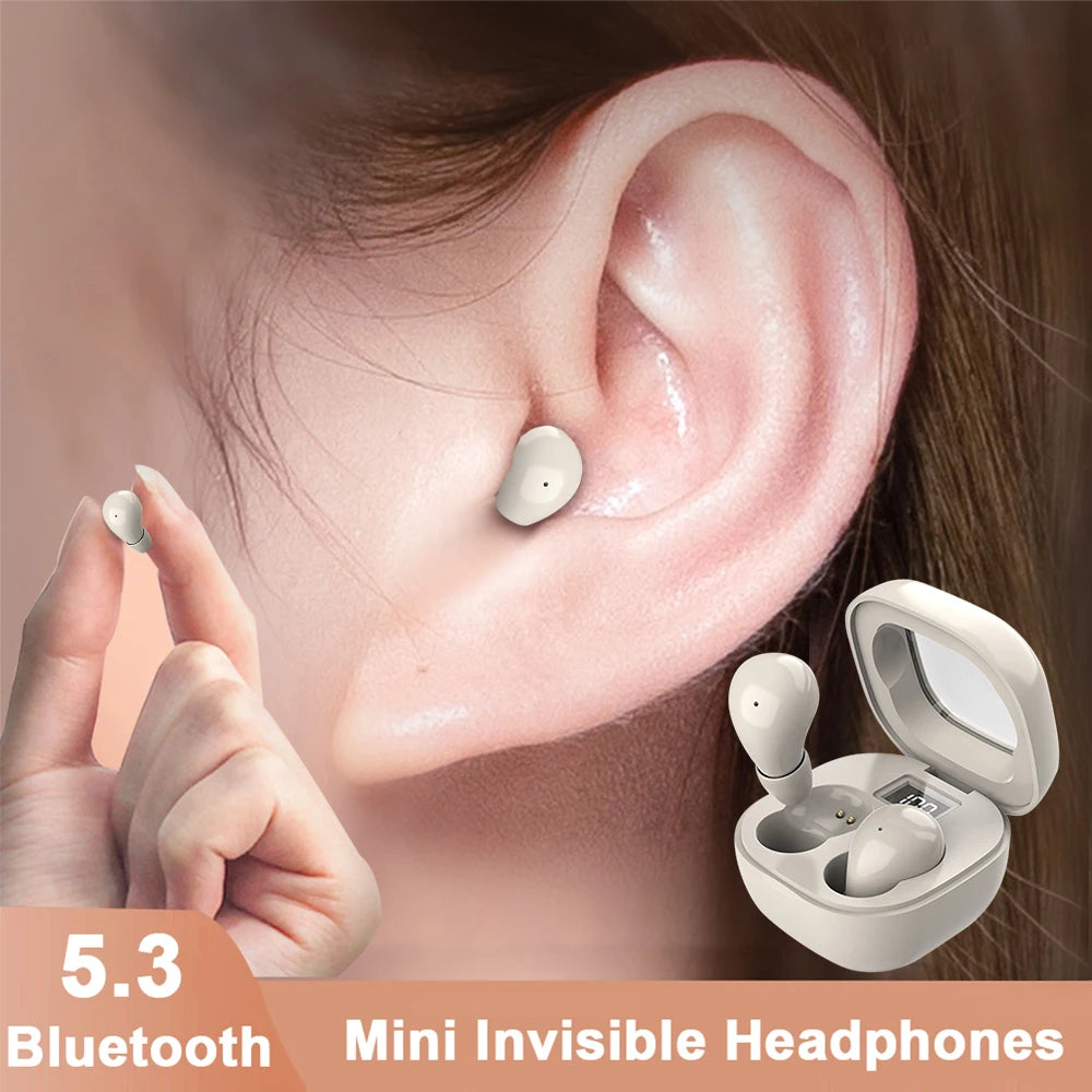 Mini Unsichtbare Kopfhörer TWS Bluetooth 5.3 Ohrhörer Drahtlose Heasets HIFI Stereo Noise Reduction Ohrhörer Für iPhone Xiaomi