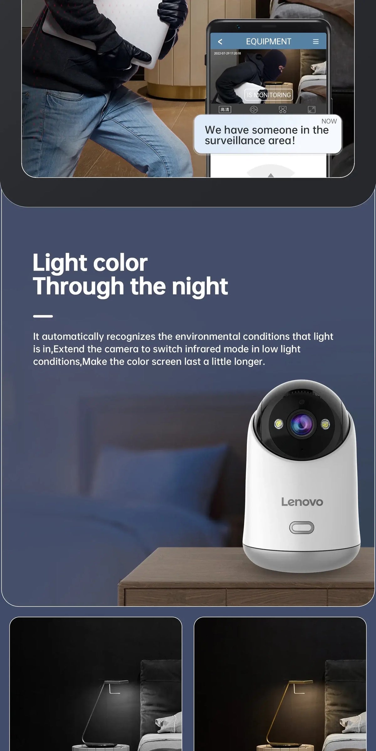 Lenovo 5MP WiFi Camera Smart Home Indoor Wireless IP Surveillance Camera Auto Tracking Security CCTV Surveillance Baby Monitor