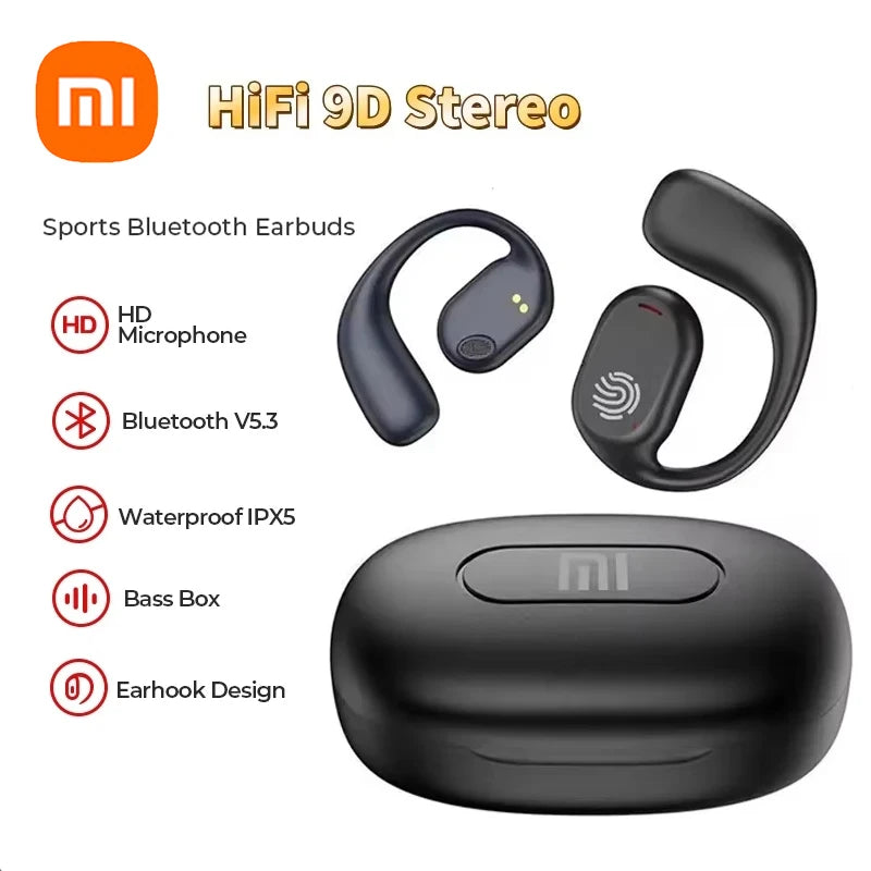 Xiaomi Bluetooth 5.3 Knochenleitungskopfhörer Kabellose Sport-Ohrhörer HiFi 9D Stereo Wasserdicht Touch Control Rauschunterdrückung