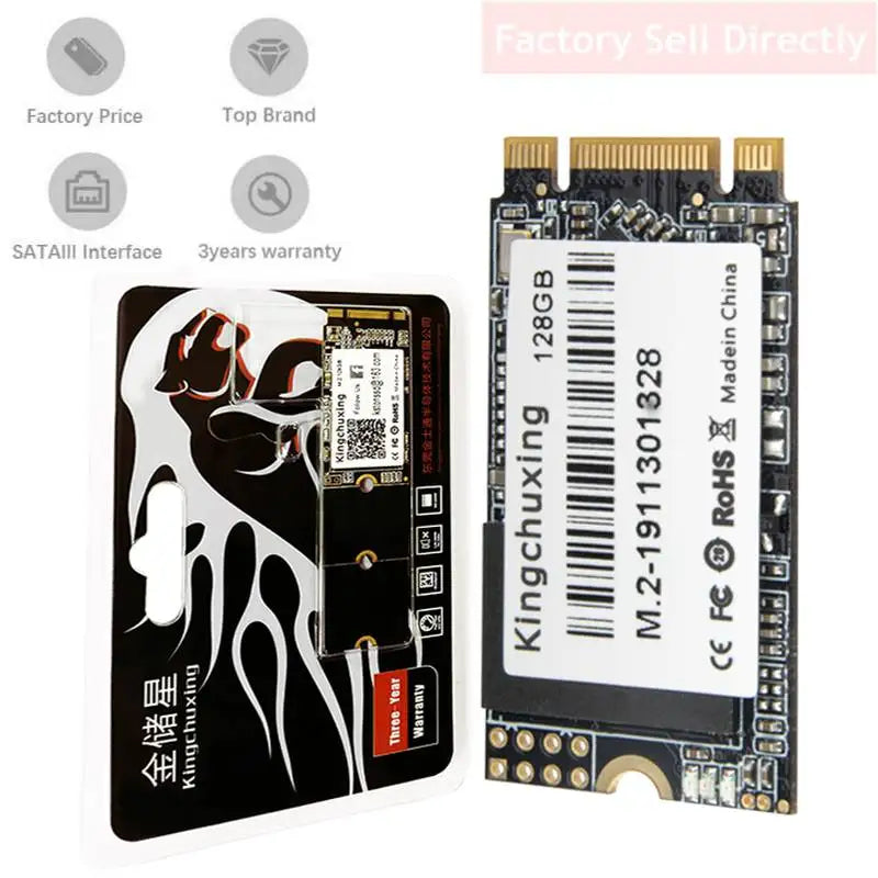 Kingchuxing M2 SSD 128GB M.2 NGFF 2242 256GB 512GB HD SATA3 SSD NGFF 2280 1TB 2TB Interne Solid-State-Laufwerke für Laptop-Desktop