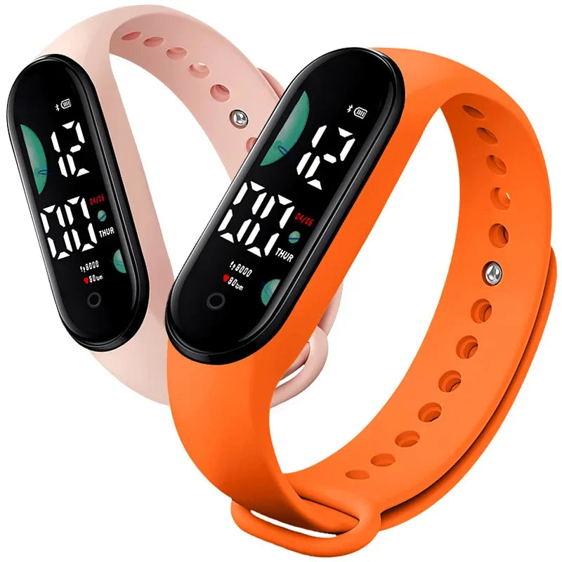 Reloj deportivo electrónico LED digital para mujer, reloj de pulsera de silicona sencillo e informal, resistente al agua