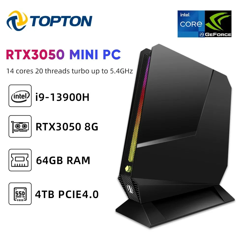 NEW 13th Gen Gamer Mini PC i9 13900H i7 12700H Nvidia RTX 4060 8G portable Gaming Desktop windows 11 mini Computer 3x4K WiFi6