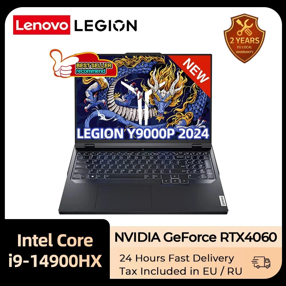 Computadora portátil para juegos de deportes electrónicos Lenovo Legion Y9000P 2024 de 14.ª generación con procesador Intel Core i9-14900HX RTX4060 2.5K 240 Hz, 16 pulgadas