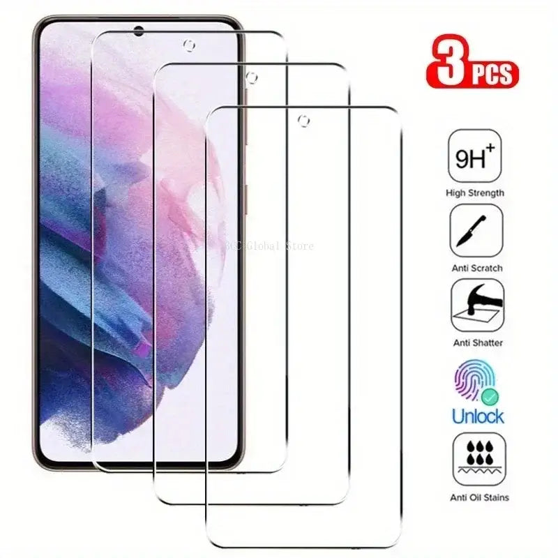 3 protectores de pantalla para Samsung Galaxy S22 S21+ S23 Ultra vidrio templado para Samsung S20 S10E S8 S9 película protectora