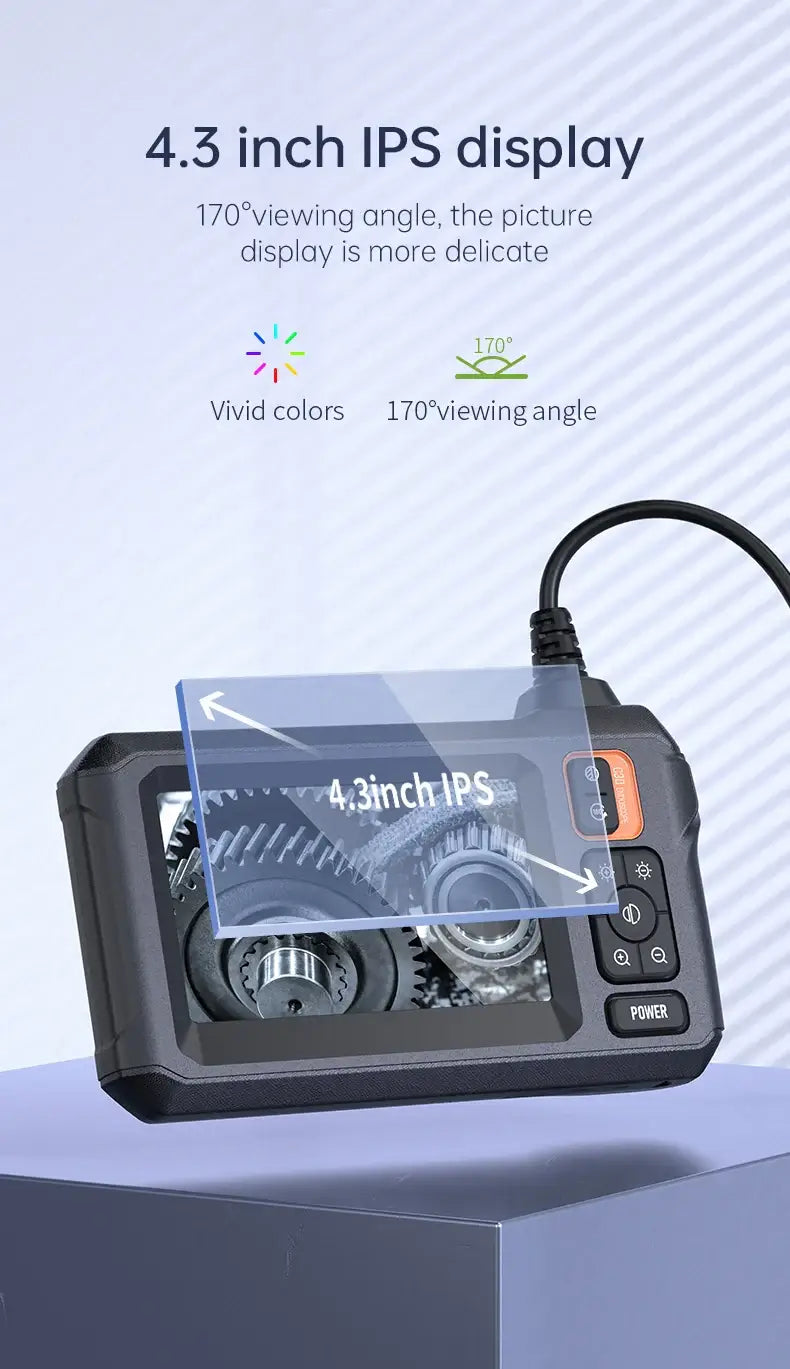 4.3IPS Screen, Industrial Endoscope, IP67 Waterproof LED Camera HD1080P Pipe, Sewer Car Inspection, Endoscope