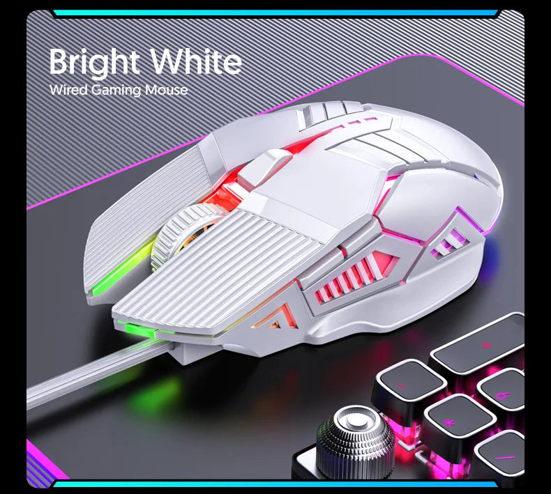 3200DPI Ergonomic Wired Gaming Mouse USB Mouse Gaming RGB Mause Gamer Mouse 6 Button LED Silent Mice for PC Laptop Computer