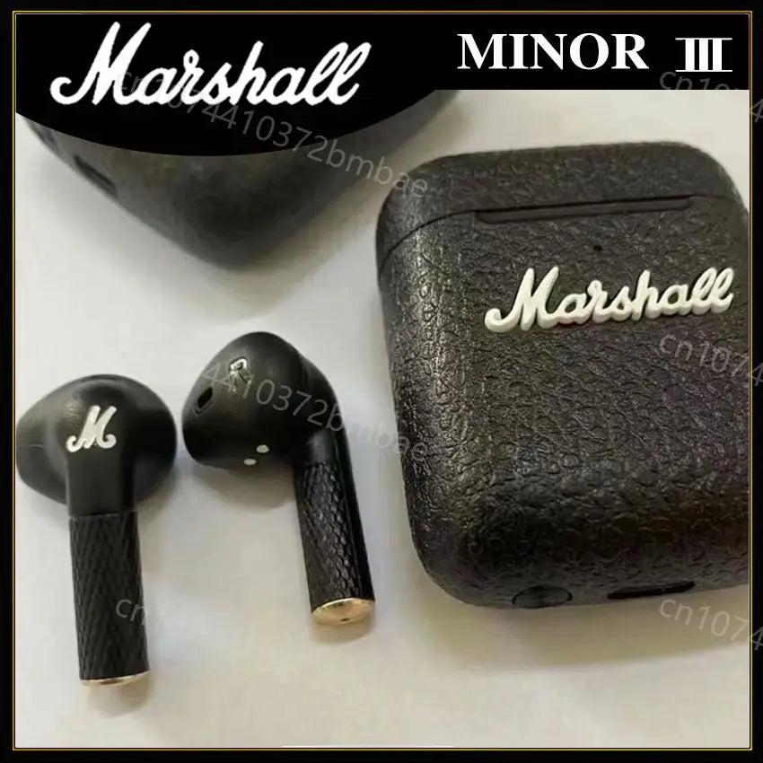 Marshall MINOR III Portable Wireless Headphones HIFI Sound Bluetooth Earphone with Charging Case Sport Semi-In-Ear Headphone