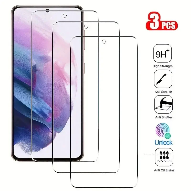 3 protectores de pantalla para Samsung Galaxy S22 S21+ S23 Ultra vidrio templado para Samsung S20 S10E S8 S9 película protectora