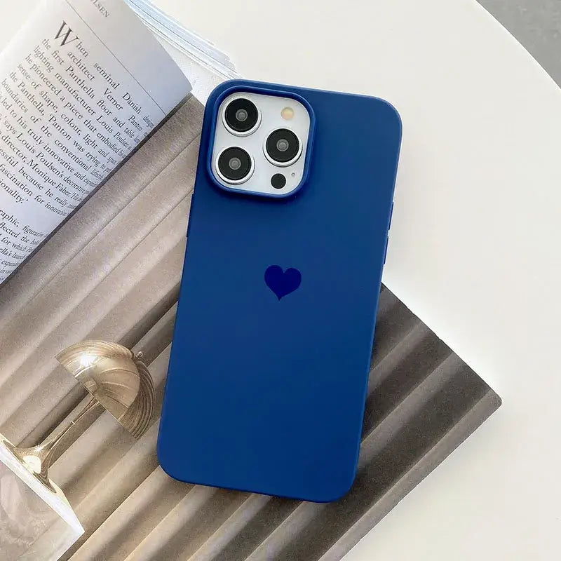 Lovely Love Candy Color Silicone Soft Case For iPhone 15 14 13 12 11 Pro XS Max X XR SE 3 7 8 6S 6 Plus Matte TPU Back Cover