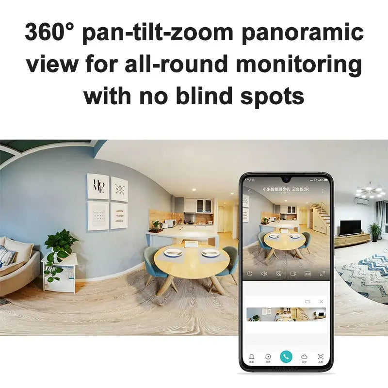 Xiaomi 360 ° Smart Home Sicherheitskamera PTZ 2K Babyphone 1296x2304P AI Panoramakamera HD Nachtsicht Webcam funktioniert mit Mijia