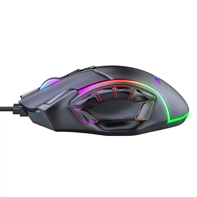 12800DPI Free Weight Macro RGB Gaming Mouse 12 Programmable Keys Game Mouse RGB Light Max to 6 levels For pc mac gun PUBG Laptop