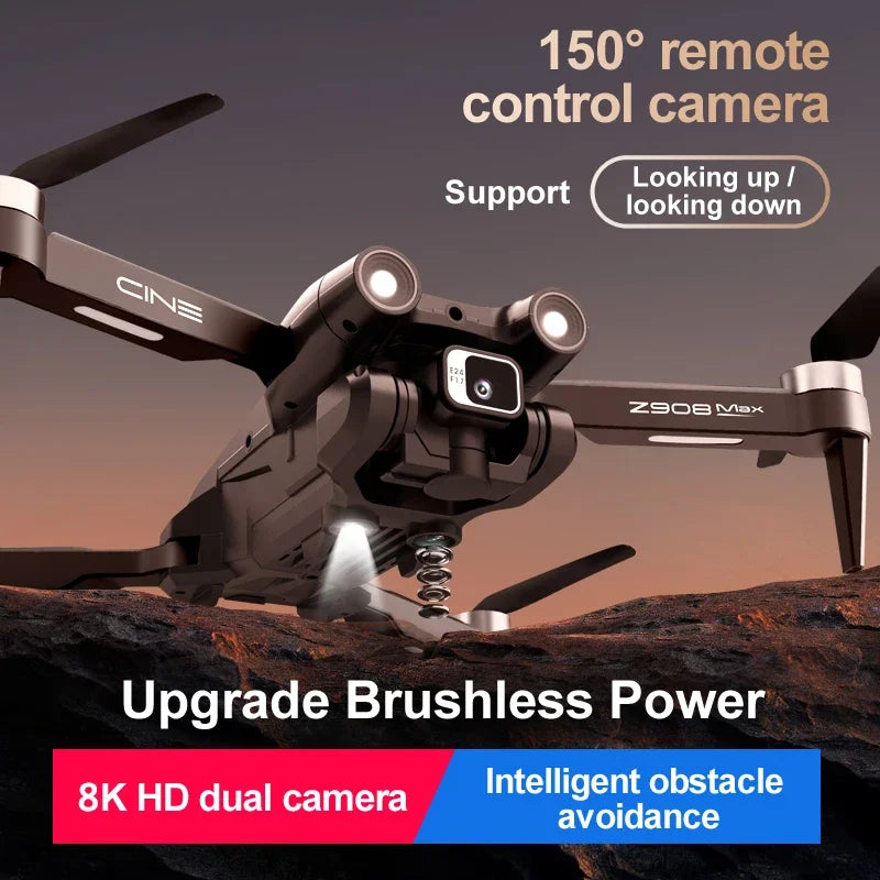 Xiaomi Z908Pro Max Drohne Professionelle Dual Kameras HD 8K Bürstenloser Motor GPS FPV Hindernisvermeidung Klappbarer Quadcopter UVA 1000M