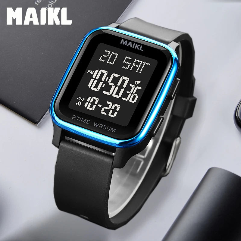 MAIKL Fashion Sports Mens Watch Waterproof Countdown Electronic Back Light Digital Wristwatches for Men Clock Reloj Hombre