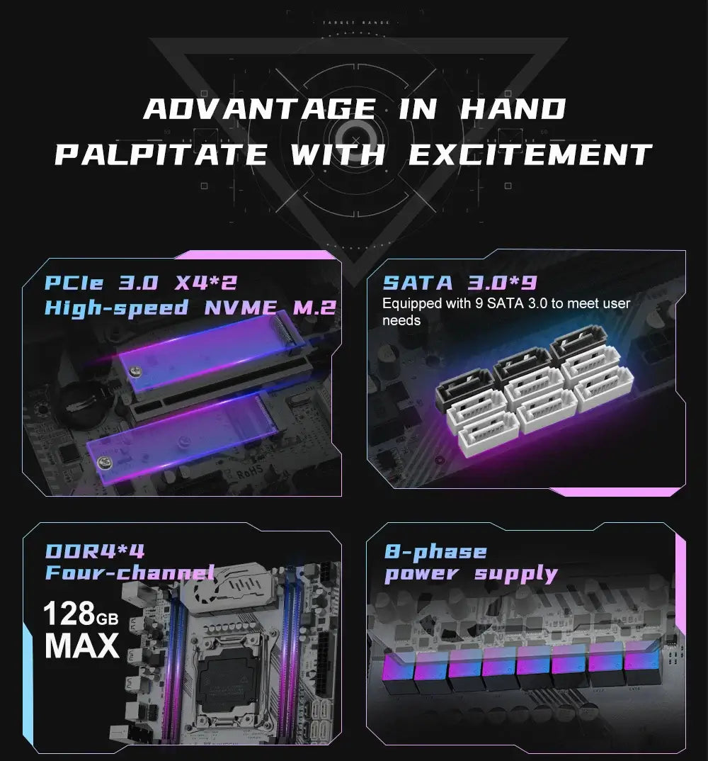 MACHINIST X99 Motherboard Combo LGA 2011-3 Xeon E5 2680 V4 Kit CPU Prozessor DDR4 32GB 2400MHz RAM NVME M.2 Vier Kanal X99-K9