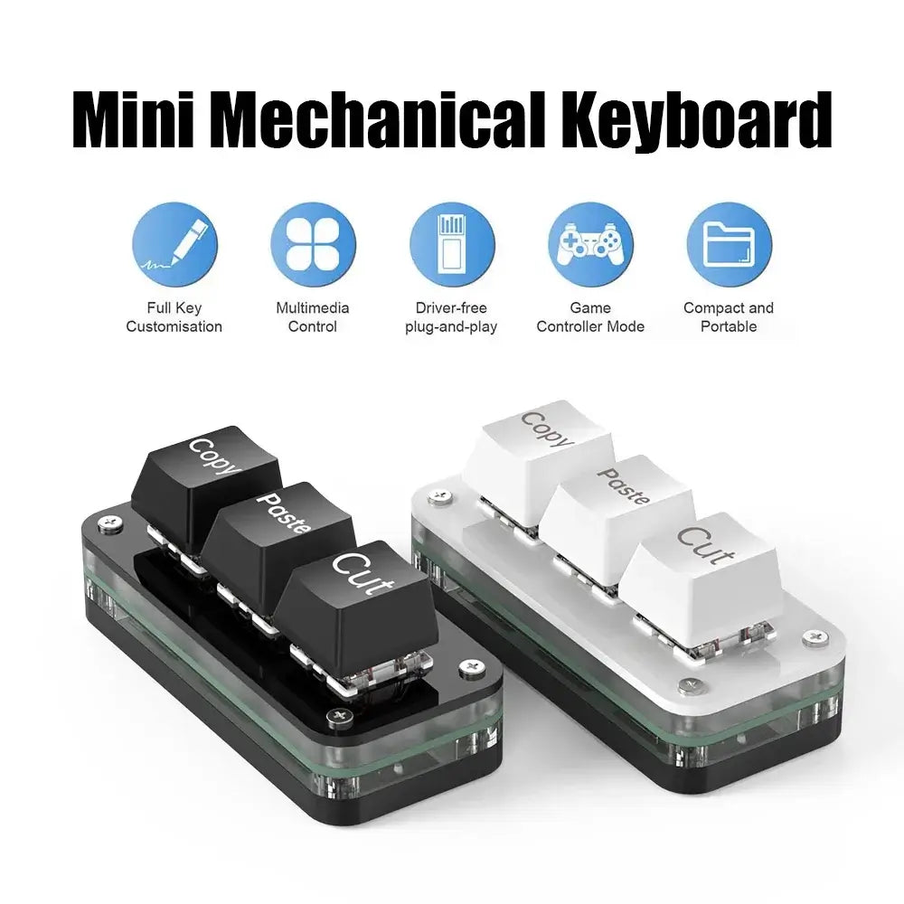 Mini teclado de programación de macros RGB de 3 teclas para juegos de Photoshop Teclado de programación de intercambio en caliente Minibotón para copiar y pegar Macropad