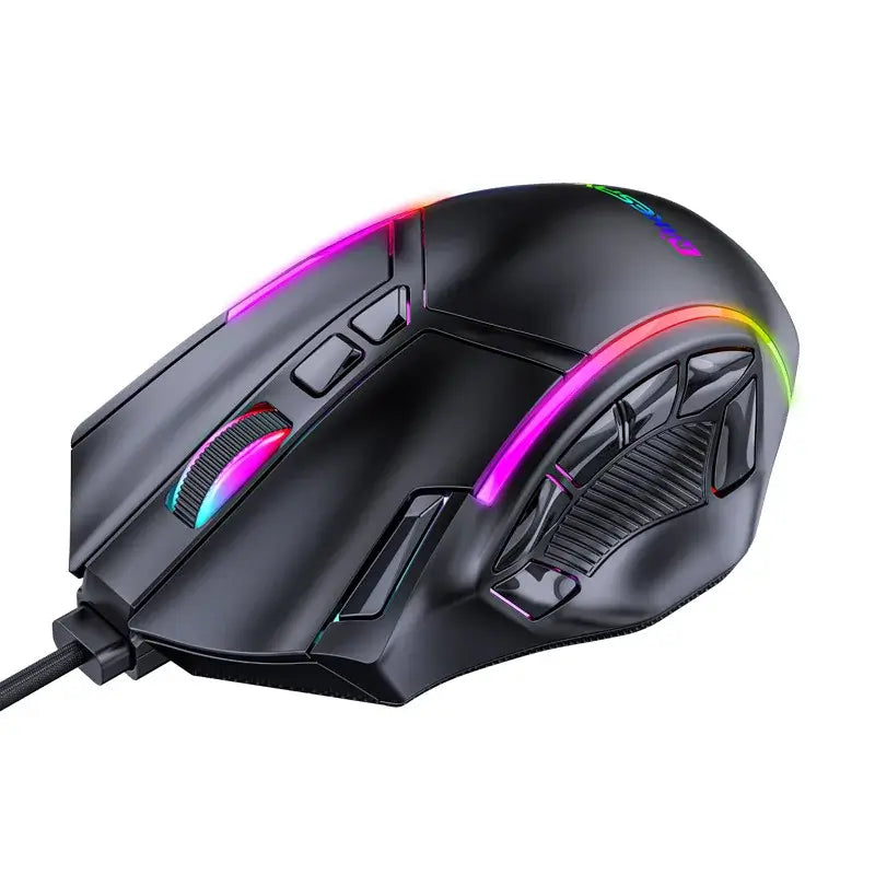 12800DPI Free Weight Macro RGB Gaming Mouse 12 Programmable Keys Game Mouse RGB Light Max to 6 levels For pc mac gun PUBG Laptop