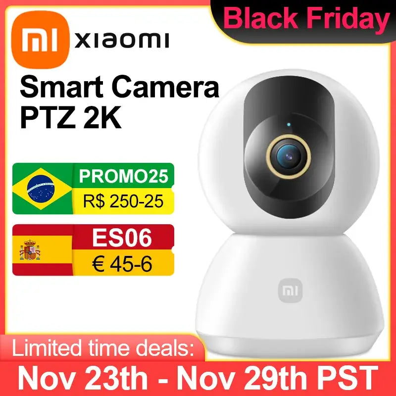 Xiaomi 360 ° Smart Home Sicherheitskamera PTZ 2K Babyphone 1296x2304P AI Panoramakamera HD Nachtsicht Webcam funktioniert mit Mijia