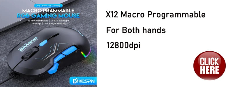 12000DPI Makro RGB Gaming-Maus 9 Programmierbare Tasten Spielmaus RGB-Licht Max bis 6 Stufen Für PC Mac Gun PUBG Laptop