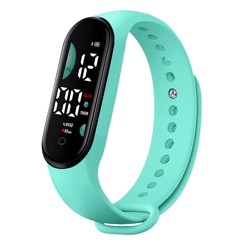 Reloj deportivo electrónico LED digital para mujer, reloj de pulsera de silicona sencillo e informal, resistente al agua