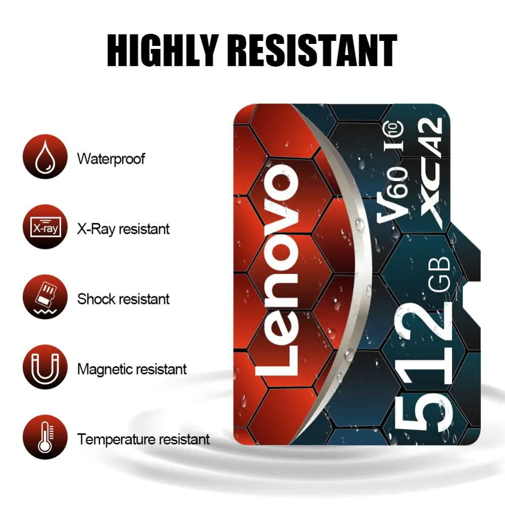 Lenovo 2TB TFcard SD Card 32G 64G 128GB Memory Card Flash Card for Nintendo Switch Drone Surveillance Car Equipment Mini TF Card