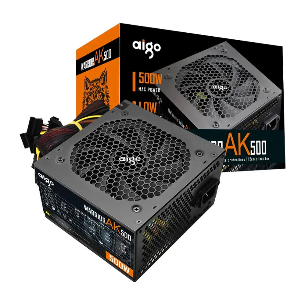 Fuente de alimentación Aigo Fonte 500W 600W 700W 800W 1000W DIY para juegos Ventilador RGB de 120 mm Fuente de alimentación para computadora de escritorio ATX para PC 7800x3d