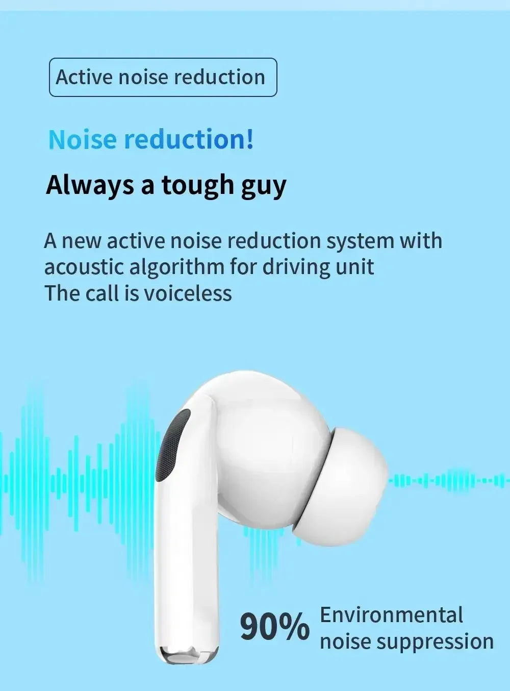 NEU Kabellose Ohrhörer Bluetooth 5.3 Kopfhörer In-Ear Noise Cancelling Stereo Musik Ohrhörer Touch Control Ohrhörer mit Mikrofon