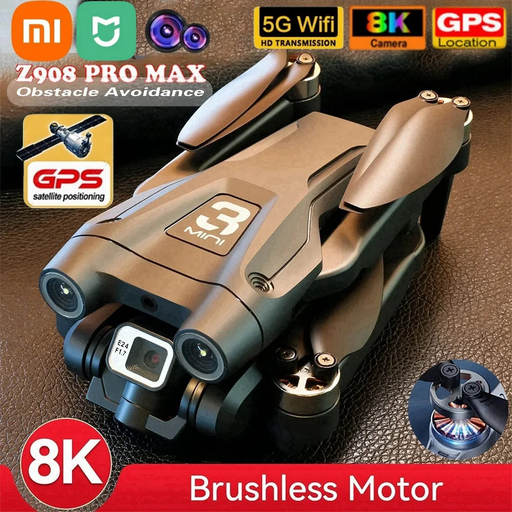 Xiaomi Z908Pro Max Drohne Professionelle Dual Kameras HD 8K Bürstenloser Motor GPS FPV Hindernisvermeidung Klappbarer Quadcopter UVA 1000M