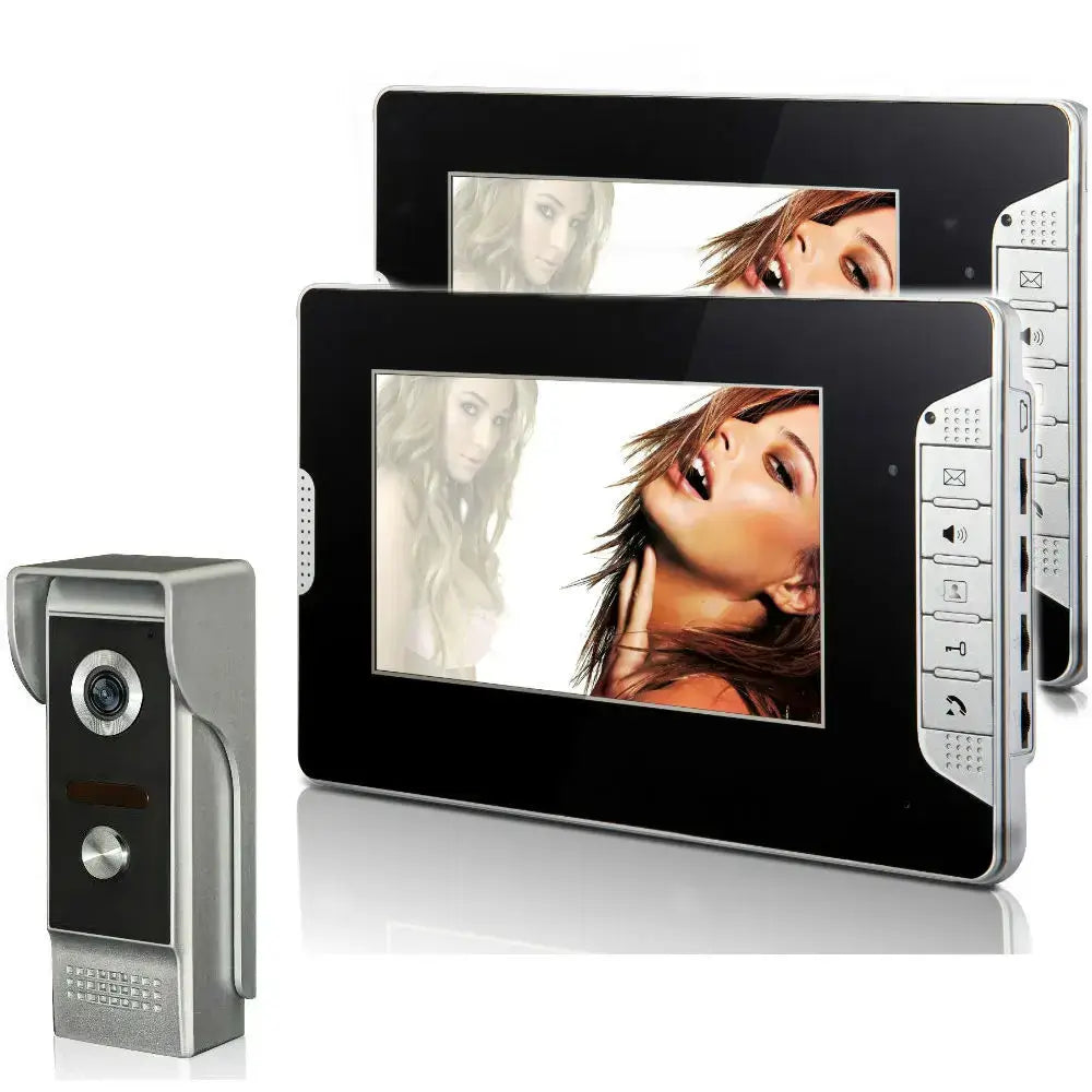 SmartYIBA  Wired 7"Inch Monitor Video Doorbell Door Phone Video Intercom Security Night Vision 1 Camera 1~2 Monitor System